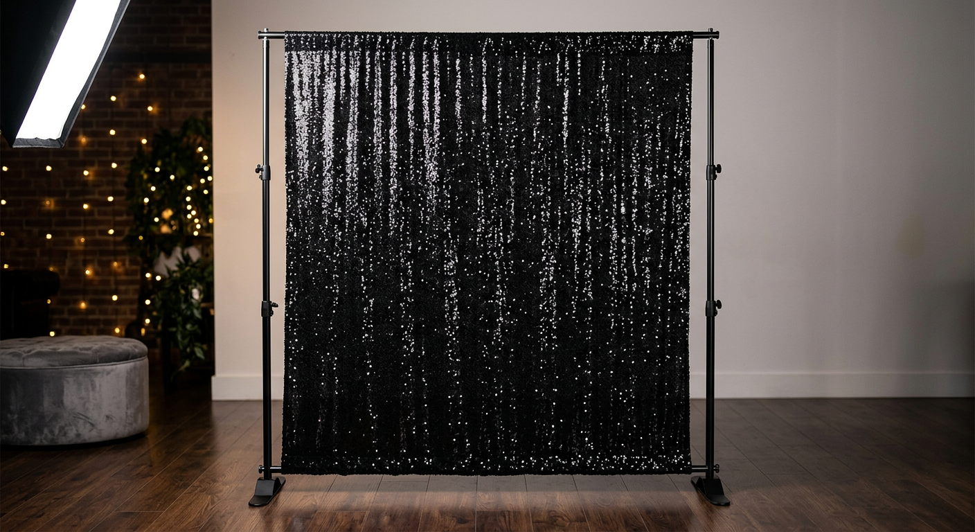 Black Sequin Backdrop